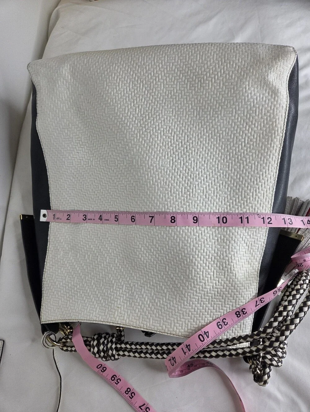 Kurt Geiger Penelope Hobo London Colorblock Black/White Braided Shoulder Strap
